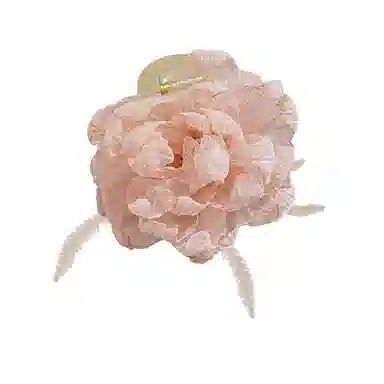 蒙妮 氛围感网纱花朵羽毛 亚克力 发夹 女款