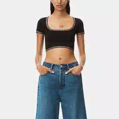 Alexander Wang SS23 Black Crop Tee