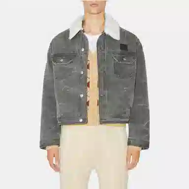 Acne Studios Quilted Denim Jacket Carbon Grey