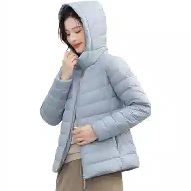 鸭鸭 纯色通勤连帽轻薄款短款外穿时尚百搭羽绒服 女款