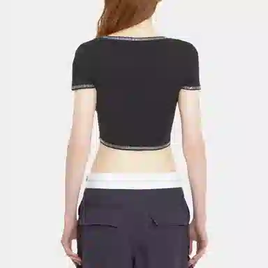 Alexander Wang SS23 Black Crop Tee