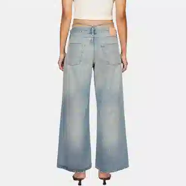 Acne Studios SS24 Zip Straight Low Waist Jeans Blue