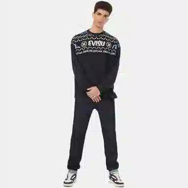 EVISU Daruma M Print Slim Jeans