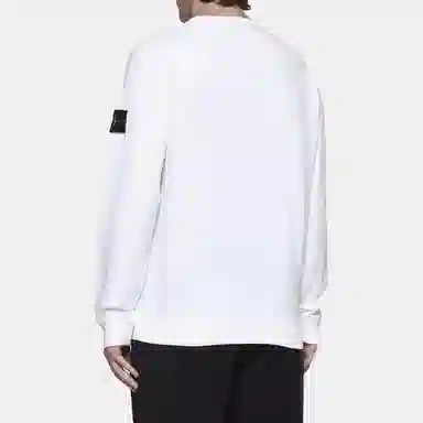 Stone Island Logo Crewneck Sweatshirt White