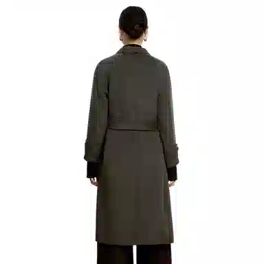 富铤 高级感纯色法式中长款翻领双面呢大衣 女款