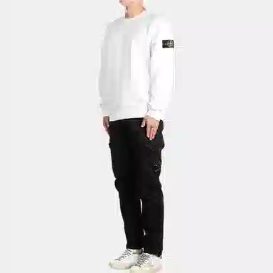 Stone Island Logo Crewneck Sweatshirt White