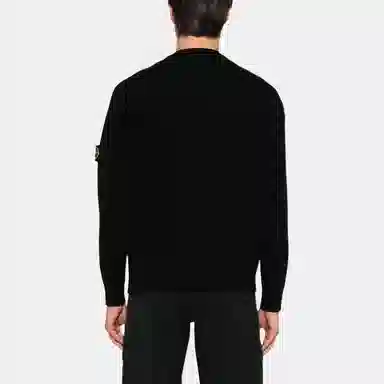 Stone Island V-Neck Cardigan Black