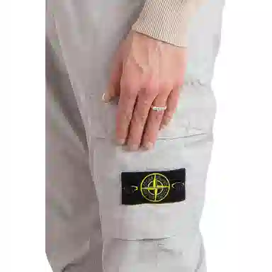 Stone Island Logo Compass Cargo Pants Gray