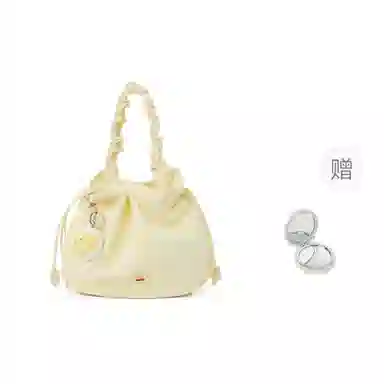 稻草人 褶皱设计小众设计百搭通勤镜子挂件 聚氨酯革 单肩包 常规 女款 多色