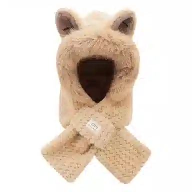 啄木鸟 可爱狐狸耳一体 秋冬保暖加厚护耳防风显脸小 聚酯纤维 斗篷帽 女款