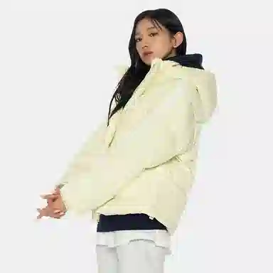 NERDY Logo Hoodie Down Jacket Yellow