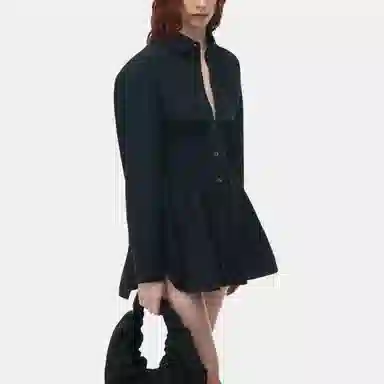 alexander wang Smocked Mini Dress With Overshirt