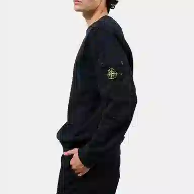Stone Island Logo Crewneck Sweatshirt Black