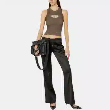 DIESEL OVAL-D Brown Tank Top