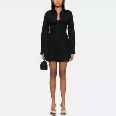 alexander wang Smocked Mini Dress With Overshirt