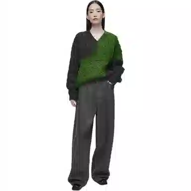 COS Pullover Sweater Charcoal/Green