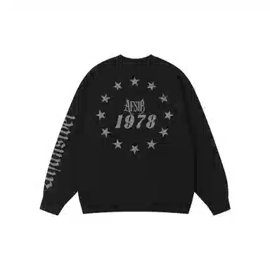 Avansbay Retro Letter Print Long Sleeve Tee