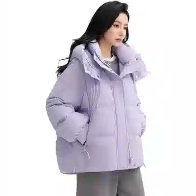 鸭鸭 百搭连帽舒适轻柔保暖时尚韩版长袖羽绒服 女款