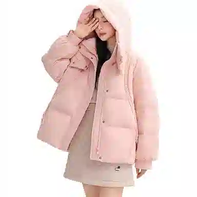鸭鸭 百搭连帽舒适轻柔保暖时尚韩版长袖羽绒服 女款