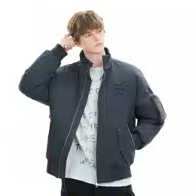 The Simpsons Streetwear Graffiti Embroidered Down Jacket