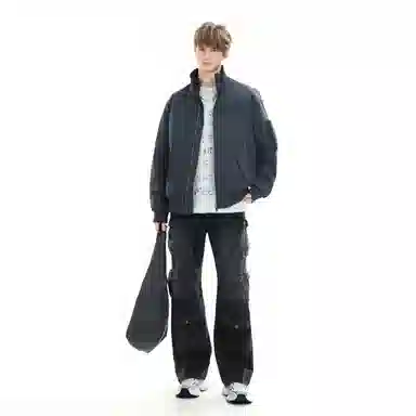 The Simpsons Streetwear Graffiti Embroidered Down Jacket