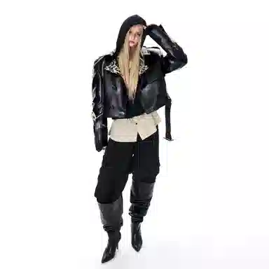 START EXCEED END Short Leather Jacket