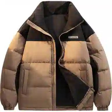 鸭鸭 立领拼色休闲短款羽绒服 男款