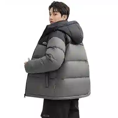 鸭鸭 户外极寒尚韩版休闲百搭拼色短款外套运动保暖可拆卸面包羽绒服 男女同款