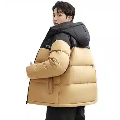 鸭鸭 户外极寒尚韩版休闲百搭拼色短款外套运动保暖可拆卸面包羽绒服 男女同款