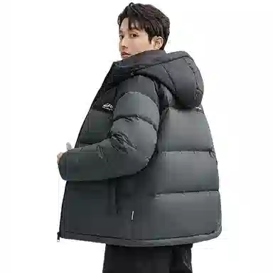 鸭鸭 户外极寒尚韩版休闲百搭拼色短款外套运动保暖可拆卸面包羽绒服 男女同款