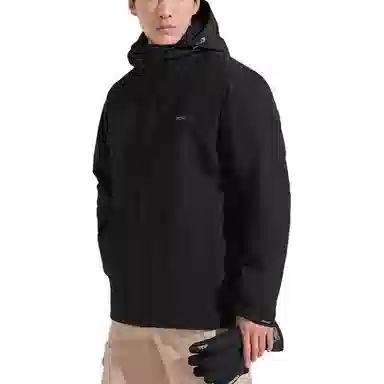 探路者  舒适简约连帽拉链三合一  防风耐磨防泼水吸湿排汗透气保暖冲锋衣 男款 黑色