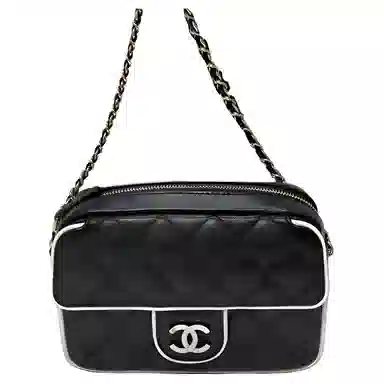 CHANEL 25P Small Lambskin Chain Bag Black