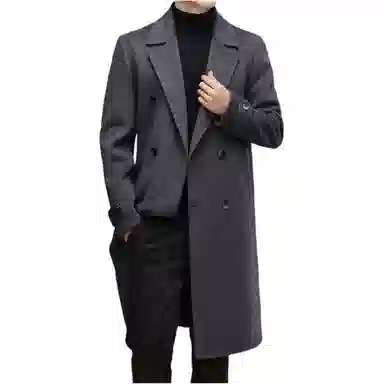 【dme】 秋冬高级感毛呢大衣男羊毛中长款外套过膝妮子呢子非双面羊绒男装 男款