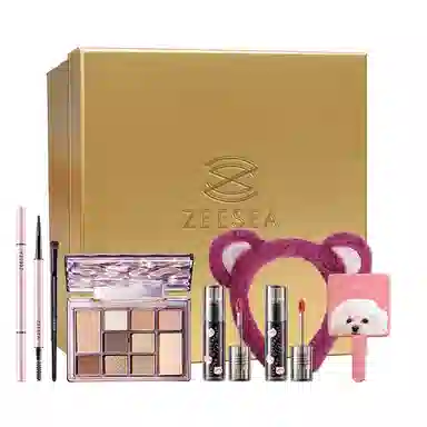 滋色 星光烁烁彩妆礼盒化妆品套盒 易上色自然持久清透气色 眼影盘唇釉唇泥口红眉笔