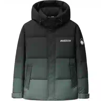 鸭鸭 加厚保暖渐变色休闲连帽套头宽松无性别羽绒服 男女同款