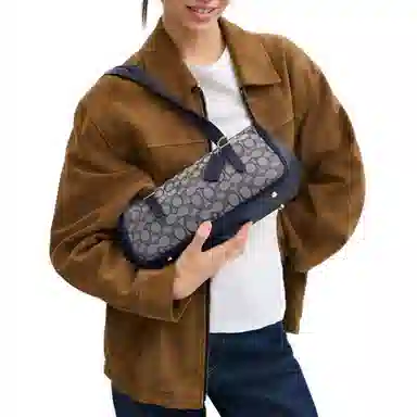 COACH Asher 34 Large Shoulder Bag Blue Gray