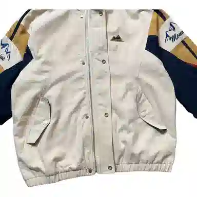 【dme】 美式潮牌山峰绣标撞色拼接立领潮流宽松休闲夹克外套 男女同款