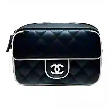CHANEL 25P Small Lambskin Chain Bag Black