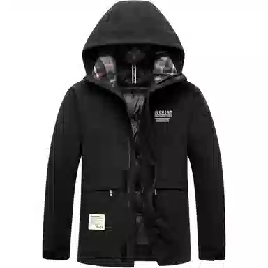 鸭鸭 山系户外加厚保暖多口袋工装风休闲宽松连帽套头羽绒服 男女同款