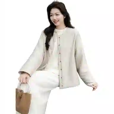 美洋 缎面肌理长袖棉服 女款