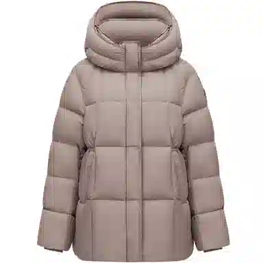 坦博尔 廓形连帽精致简约纯色长袖通勤面包面包羽绒服 女款