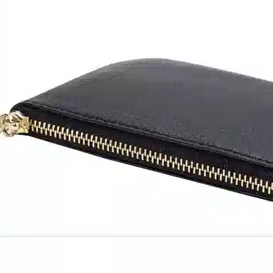 掐尖 纯色收纳真皮拉链手拿简约钥匙钱袋 头层牛皮 零钱包 迷你 女款 黑色/粉红色/浅蓝/大象灰