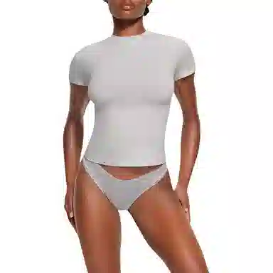 SKIMS Cotton Jersey T-Shirt Light Heather Grey