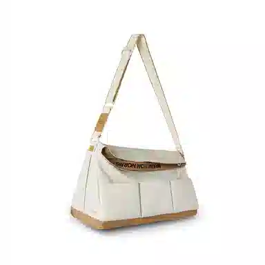 玲吾玖二 干湿分离 牛津布 手提单肩健身包 小号 男女同款情侣款 白色/卡其色