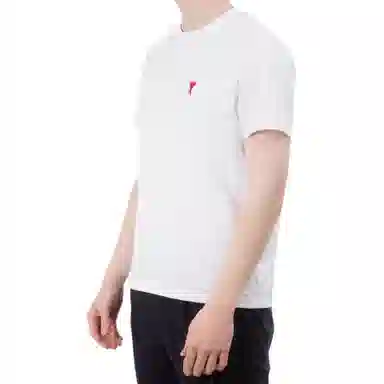 AMIPARIS Logo Embroidered T-Shirt White
