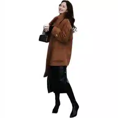 美洋 双面呢围巾冬季大衣 女款