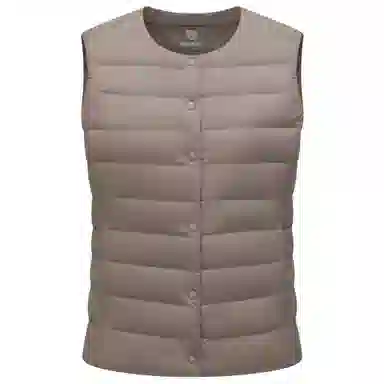 坦博尔 轻薄保暖修身纯色圆领百搭马甲羽绒服 女款