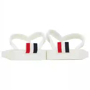 Thom Browne Rubber Stripe Slides White