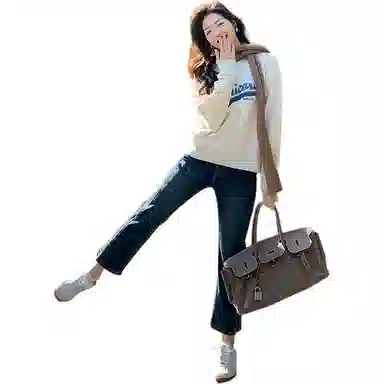 美洋 小分叉竹竿腿加绒牛仔裤 女款