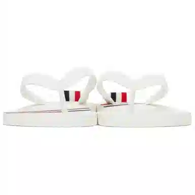 Thom Browne Rubber Stripe Slides White
